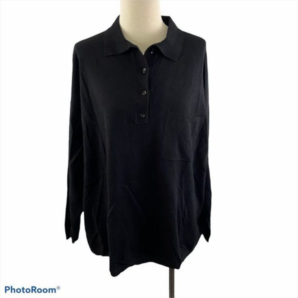 NWT RDI Black Collared‎ Long Sleeve Shirt